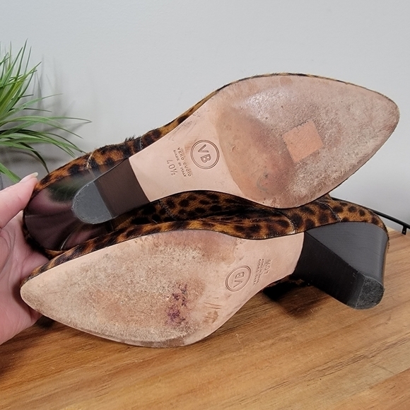 Veronica Beard Landon Calf Hair Leopard Print Booties Cone Heel Size 40.5 - Picture 15 of 17